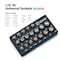 Capri Tools 1/4 in. Drive Master Universal Socket Set, 5 to 15 mm, 3/16 to 9/16 in. Metric and SAE, 19-Piece CP12199 - alternate 5